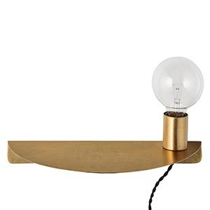 Bloomingville wandlamp met plankje goud marcelineke - Wandlamp met handig plankje
