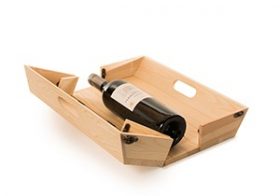 Luxe houten wijnkist en dienblad-in-één